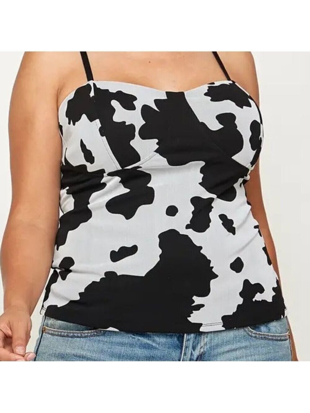 Plus Size Western Cow Print Bustier Top Sizes XL-3XL